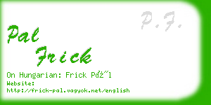 pal frick business card